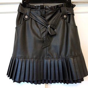 Zara Black Faux Leather Mini Skirt Small
